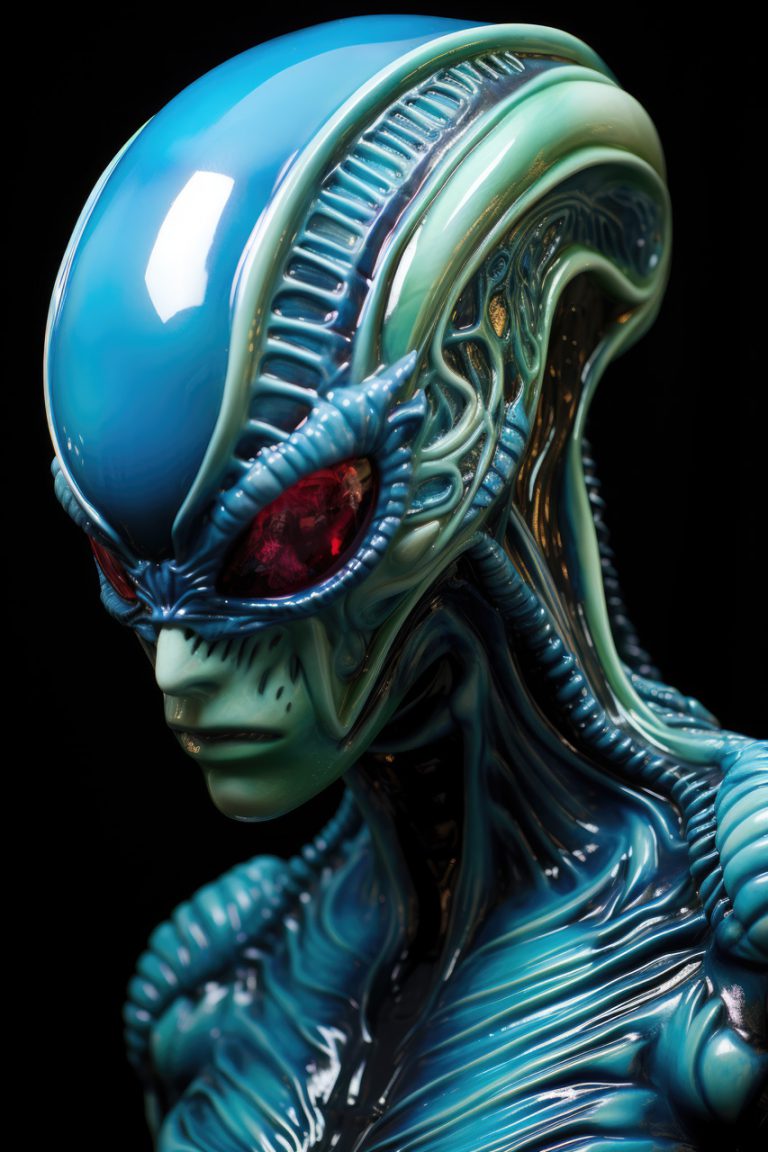 Alien with blue skin