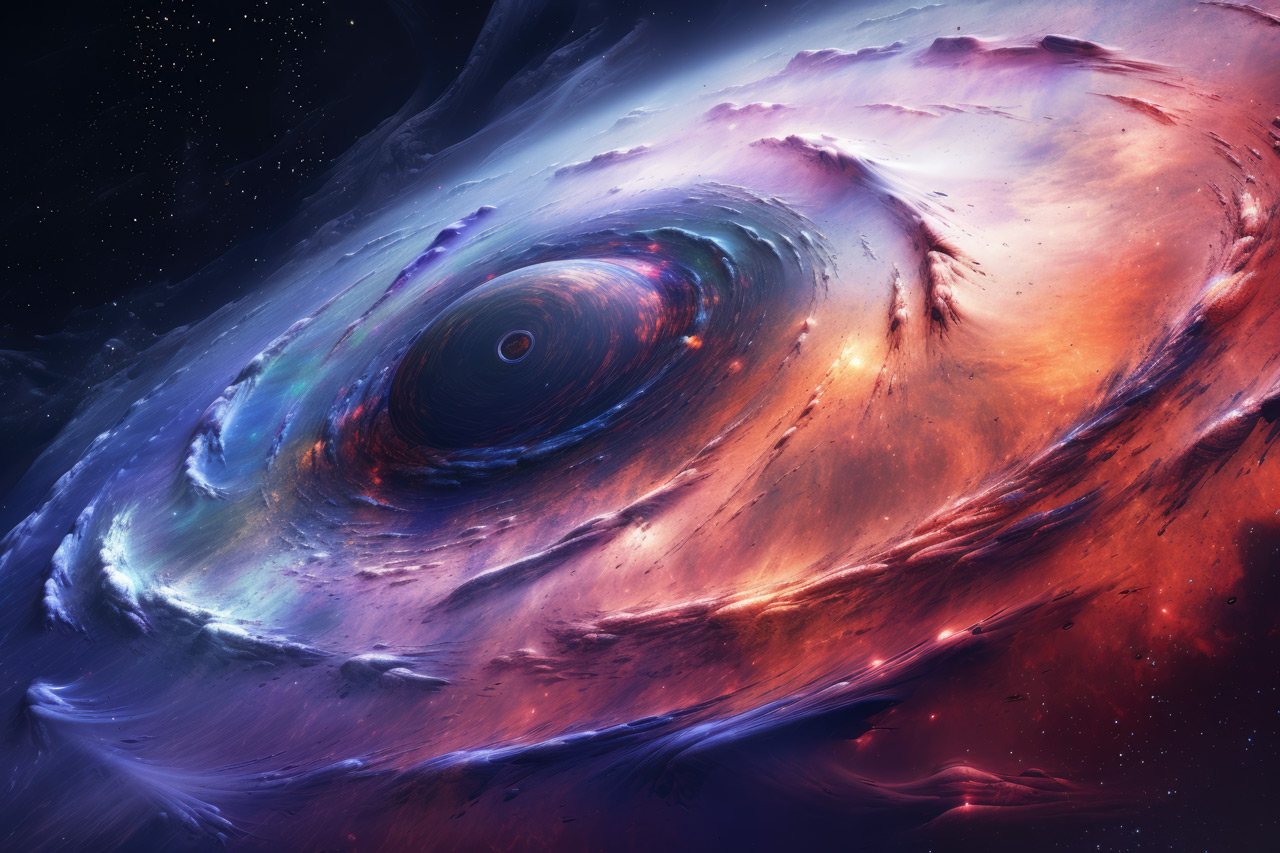 Swirl colorful galaxy made of clouds
