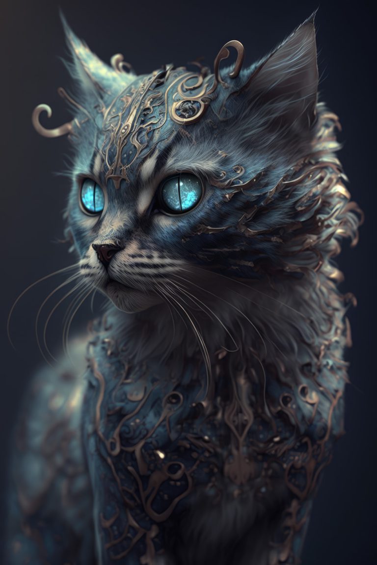 Dark imperial cat with mystic blue eyes