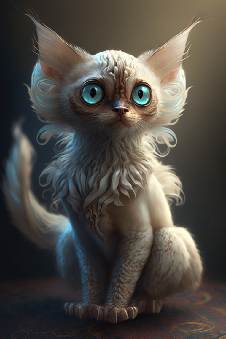 Strange kitty with blue eyes