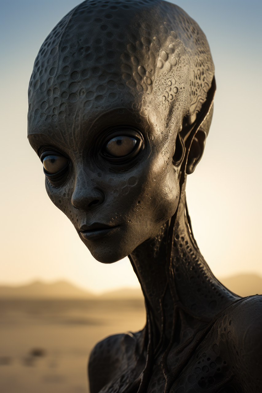 Weird dark woman alien