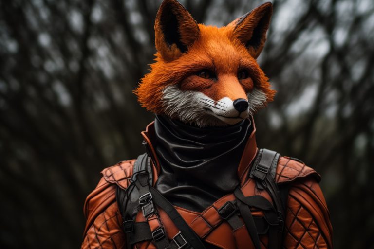 Warrior fox in orange suite