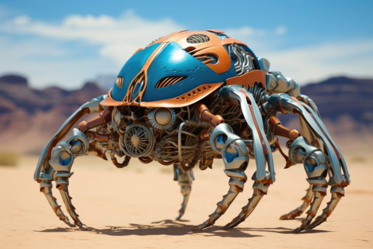 Robotic crab with blue shell