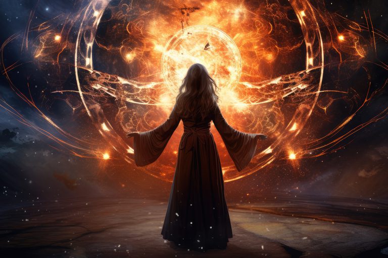 Woman looking at fire cycles