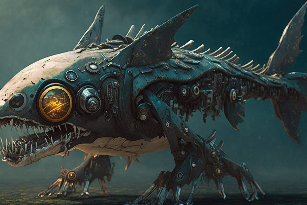 Robotic metal shark