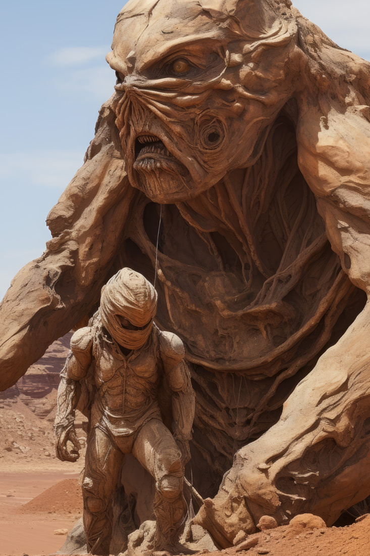 Huge scary desert monster monument