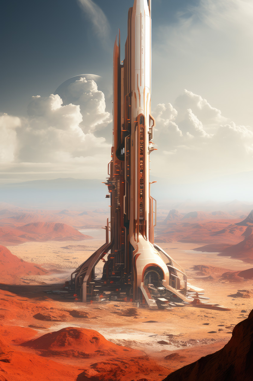Huge tower on the mars