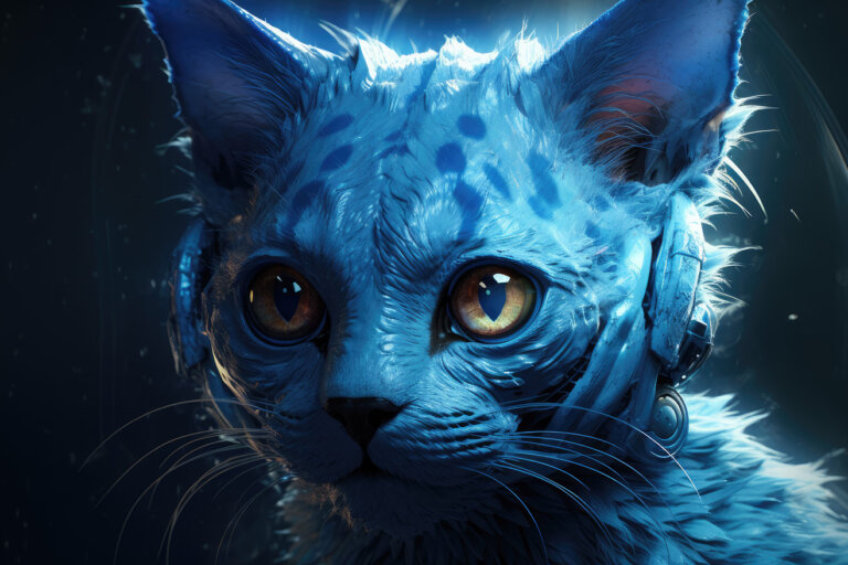 Blue cat with jaguar skin