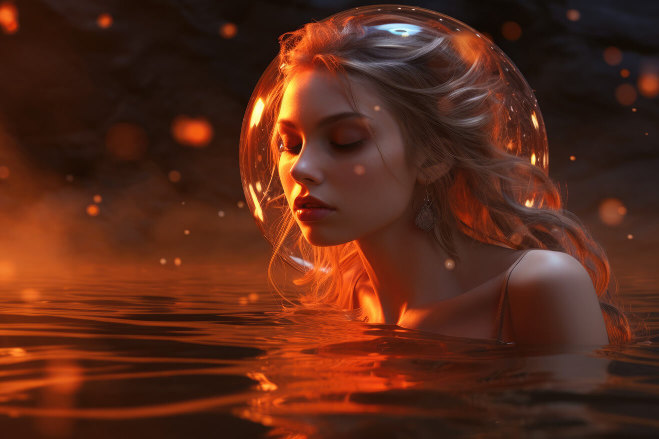 Girl in orange water