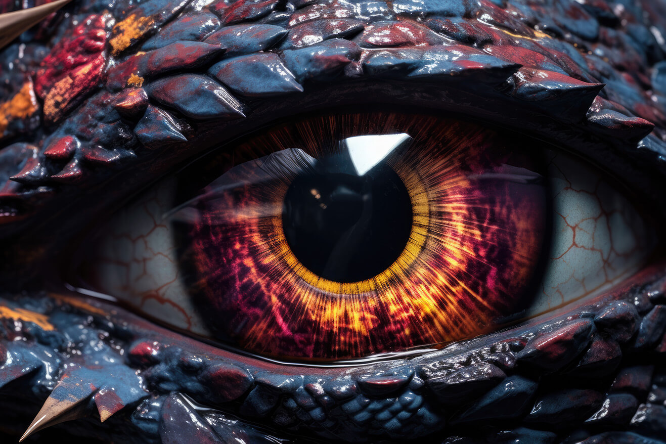 Huge eye closeup of some monster