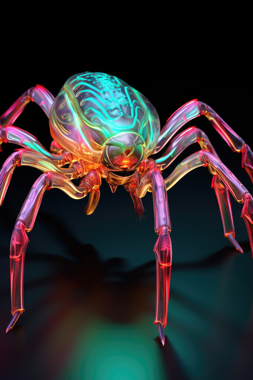 Alien spider with inner neon colors