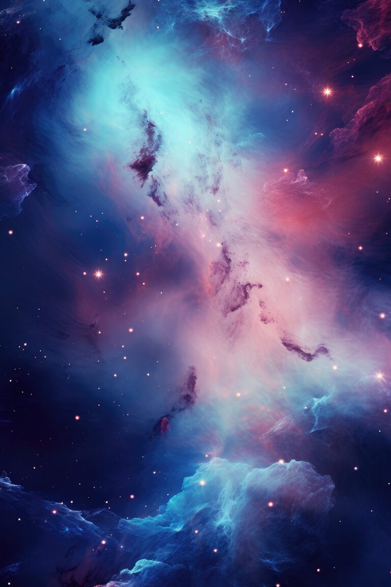 Neon violet space nebula background