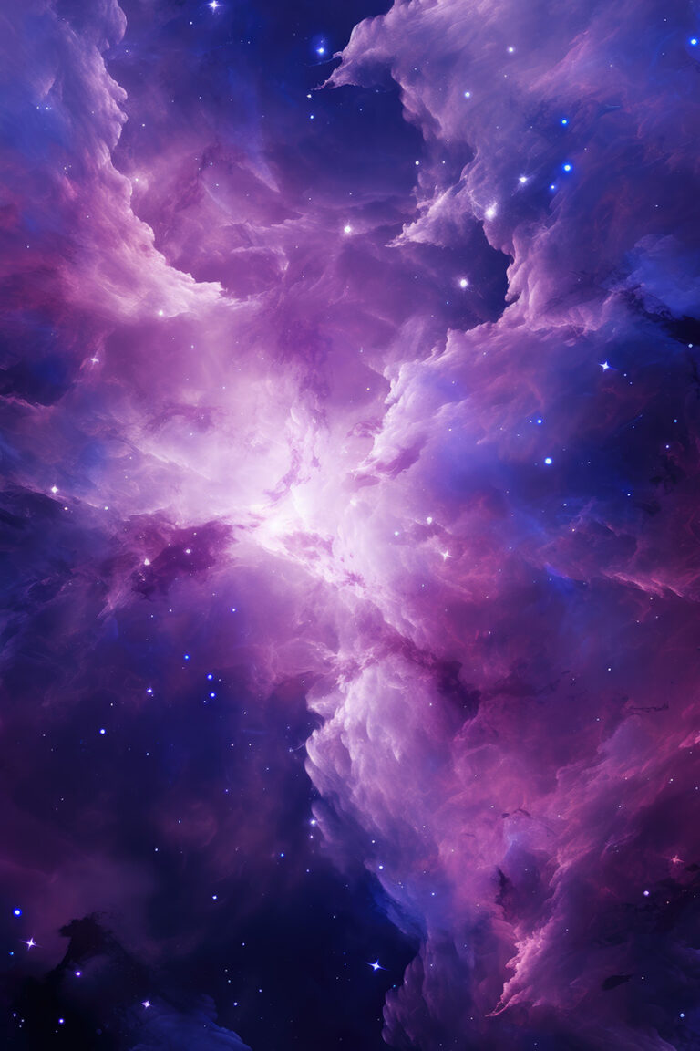 Space purple clouds formation, nebula