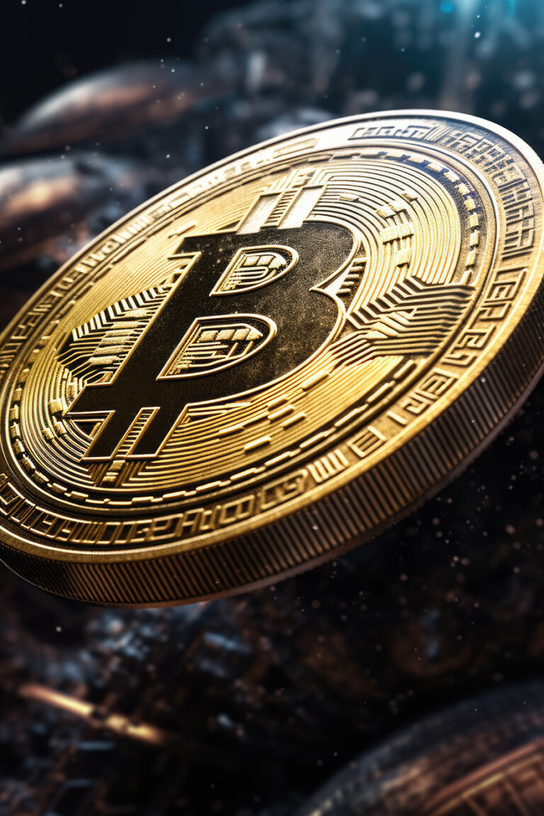 Bitcoin logo closeup photo