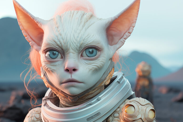 Humanoid astronaut cat