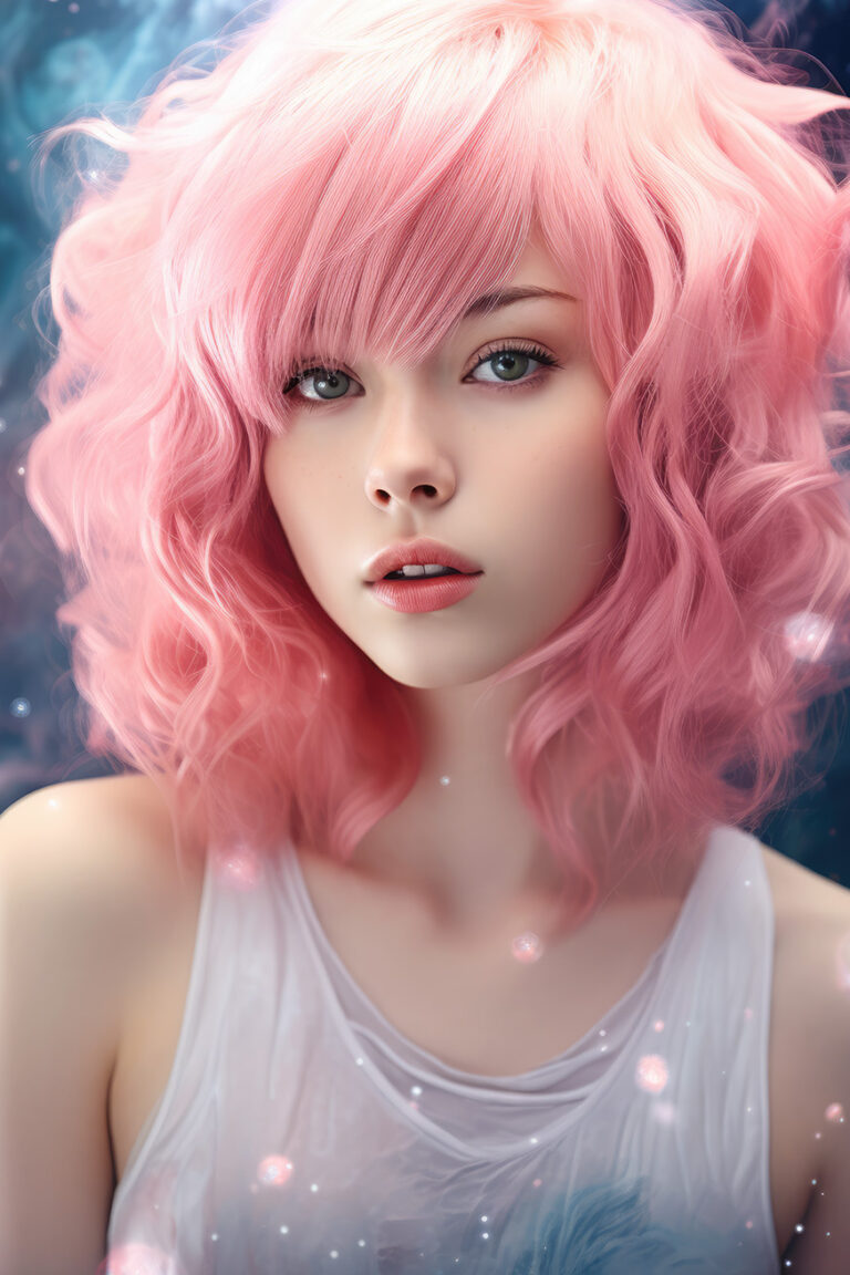 Girl with pink pink hair