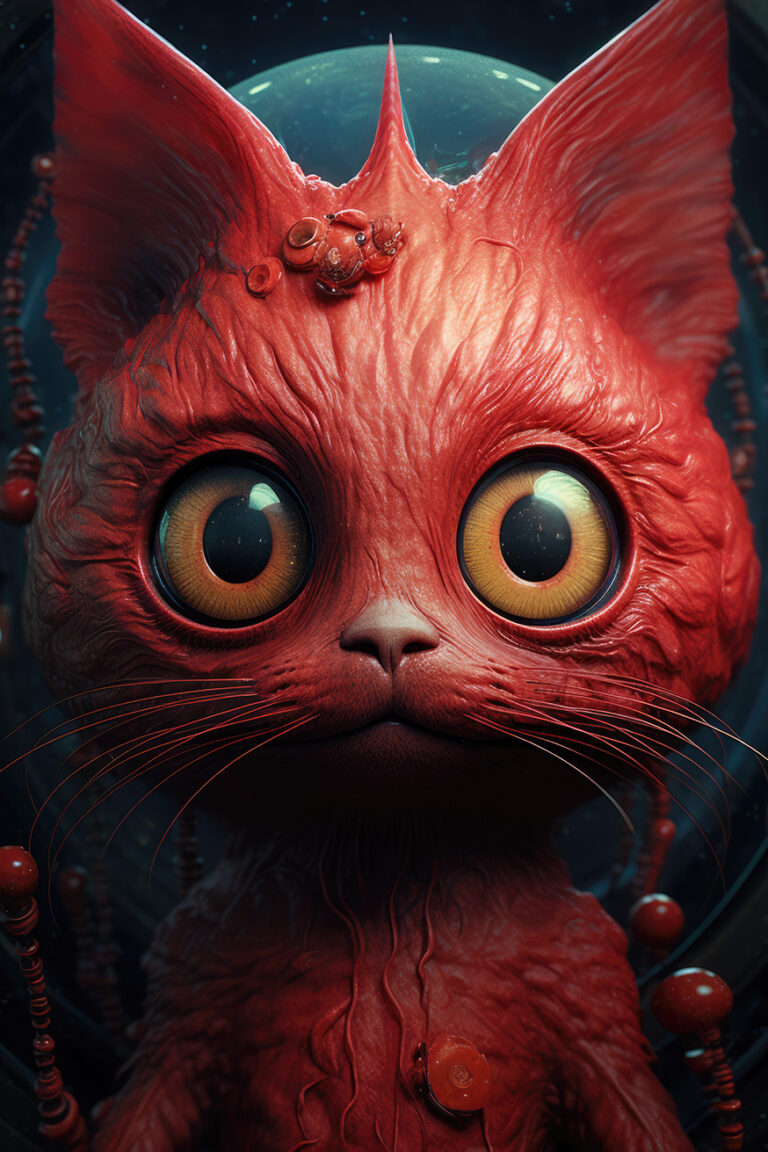 Cute red cat with big eyes