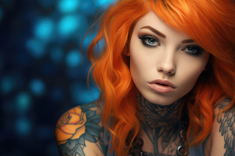 Beautiful girl with vibrant orange hair