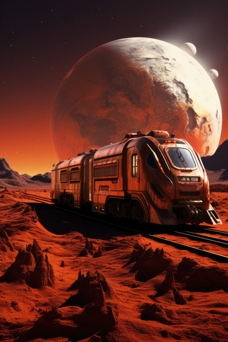 Red planet with train