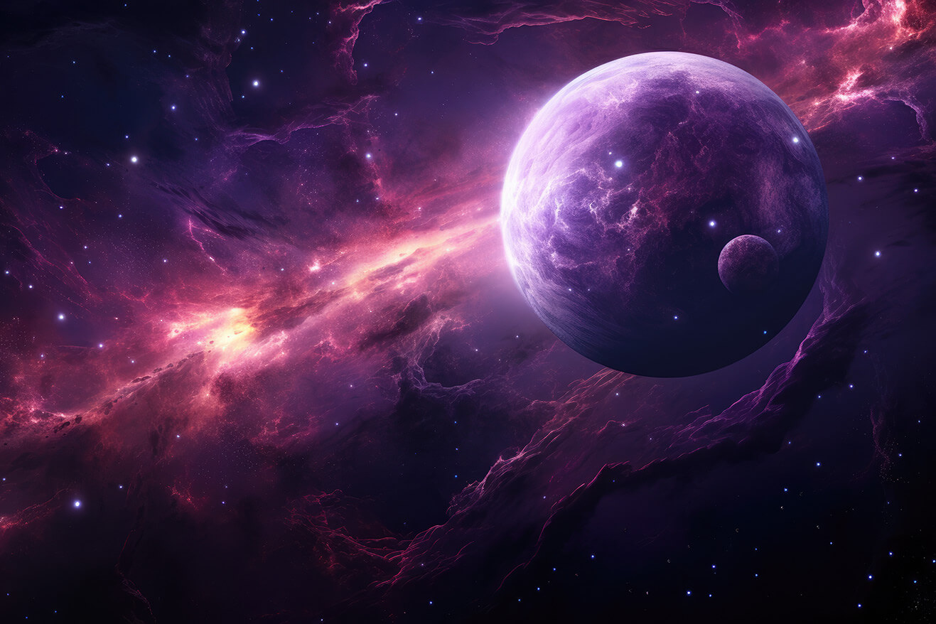 Cool wallpapers of Violet planet in space, galaxy nebula background ...