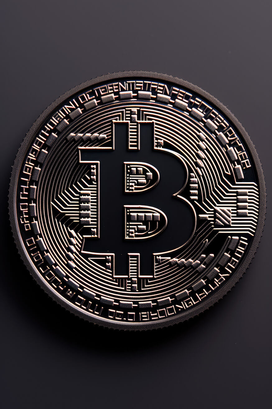 Black bitcoin logo