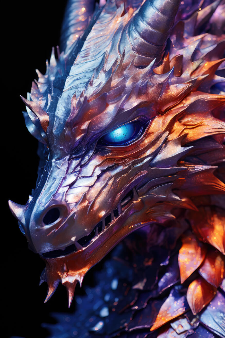 Colorful metallic monster dragon