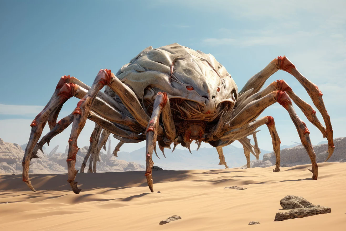 Monster crab walking on some planet