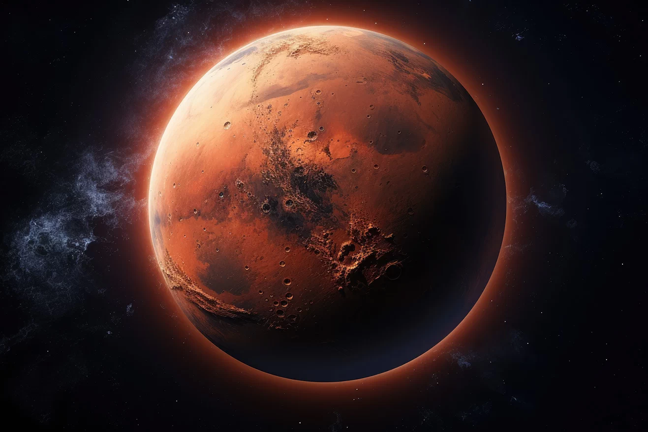 Orange planet looks like a Mars in space