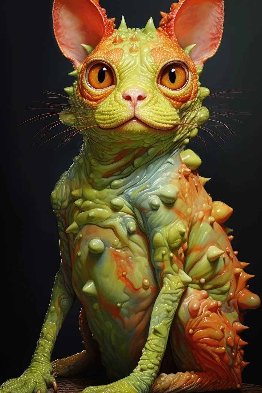 Weird alien cat looks like iguana