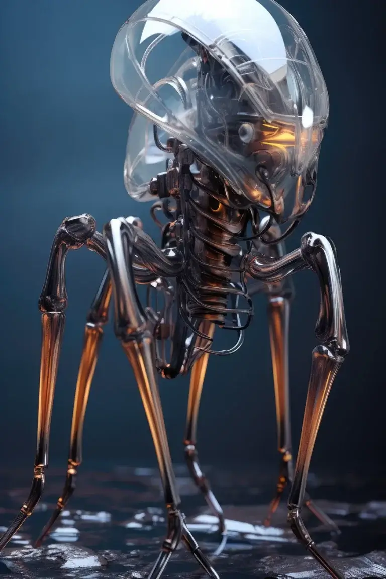 Weird alien creature bug with transparent head