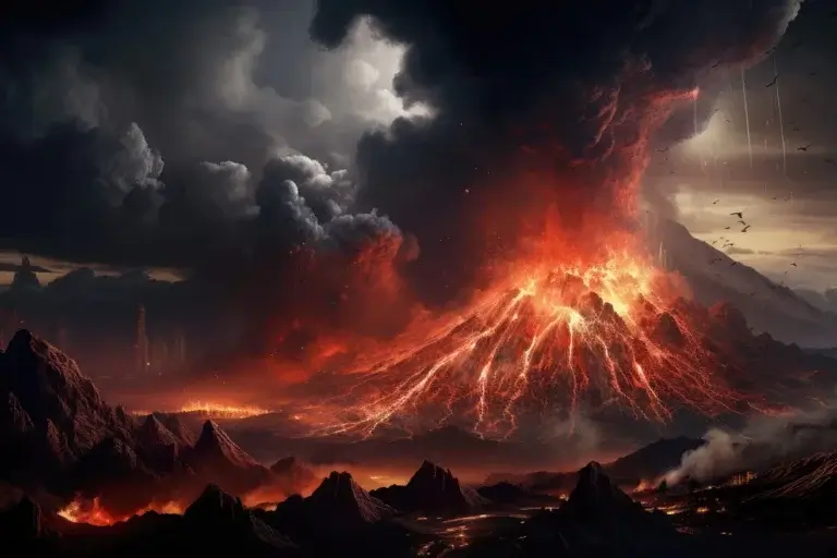 Volcano eruption on some planet