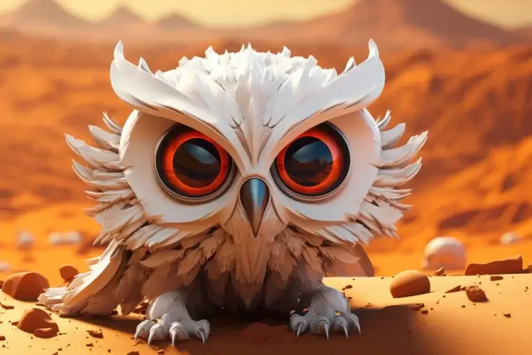 Funny small owl with big eyes