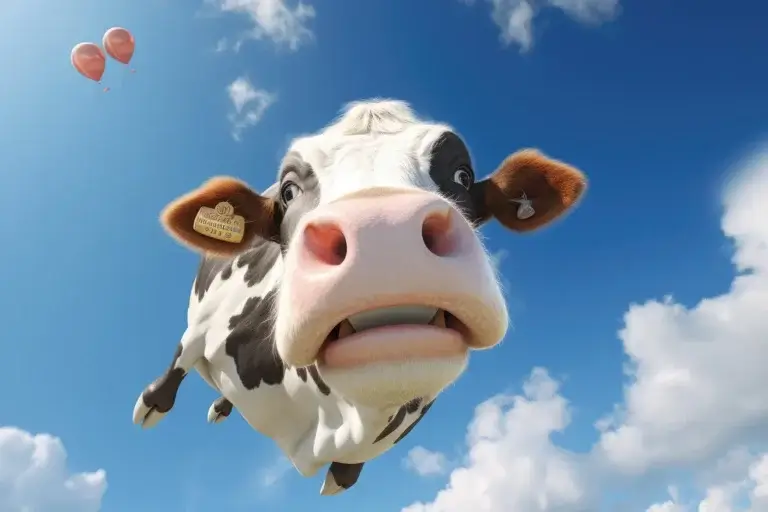 Weird cow falling from the sky