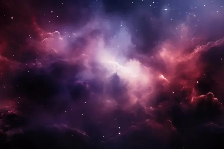 Space clouds nebula background with stars